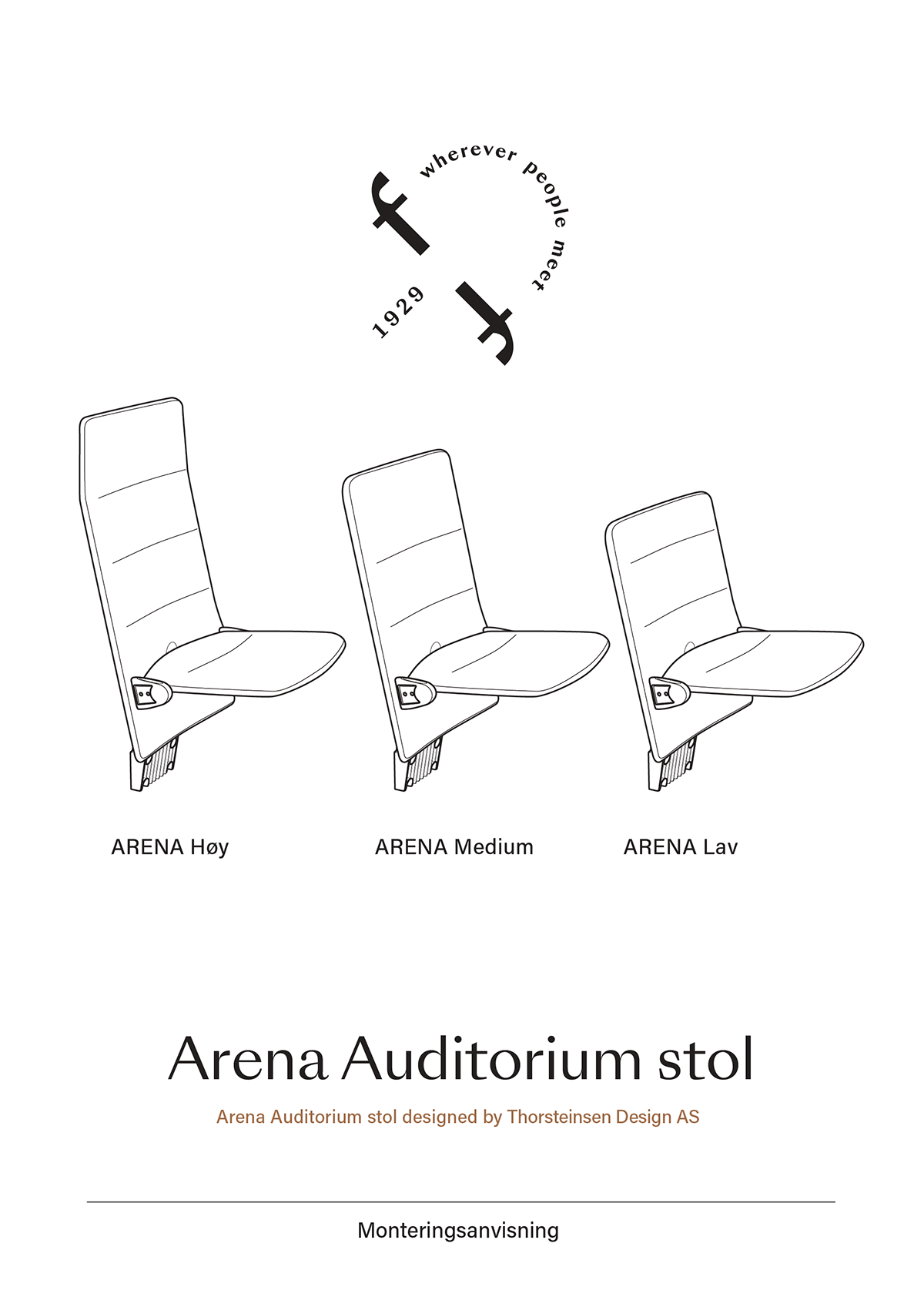 Forside monteringsanvisning Arena Auditirium stol