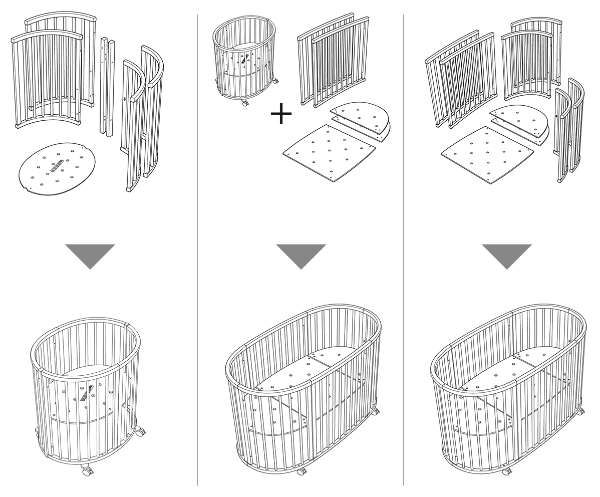 Side i brukerveiledning for Sleepi seng, tegning