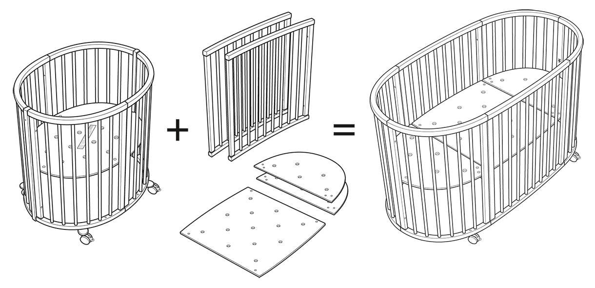 Side i brukerveiledning for Sleepi seng, tegning