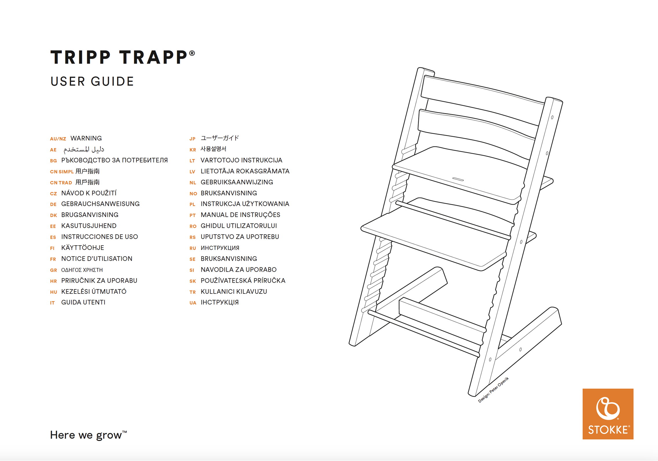 Forside brukerveiledning for Tripp Trapp stol